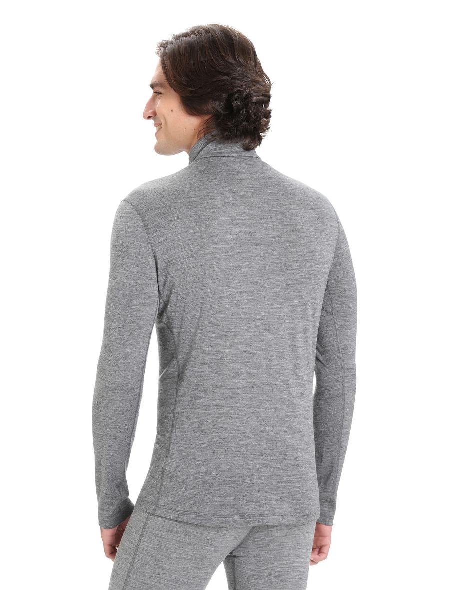 Base Layers Icebreaker Merino 200 Oasis Long Sleeve Half Zip Thermal Top Homme Grise | FR 1360ILHS